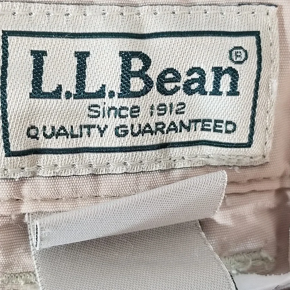 LL Bean Convertible Cargo Pants Mens L Beige Nylon‎ Hiking Shorts Outdoor